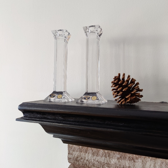 2 Bohemian (Czech Republic) 24% PBO lead crystal candle stick holders - Picture 8 of 16